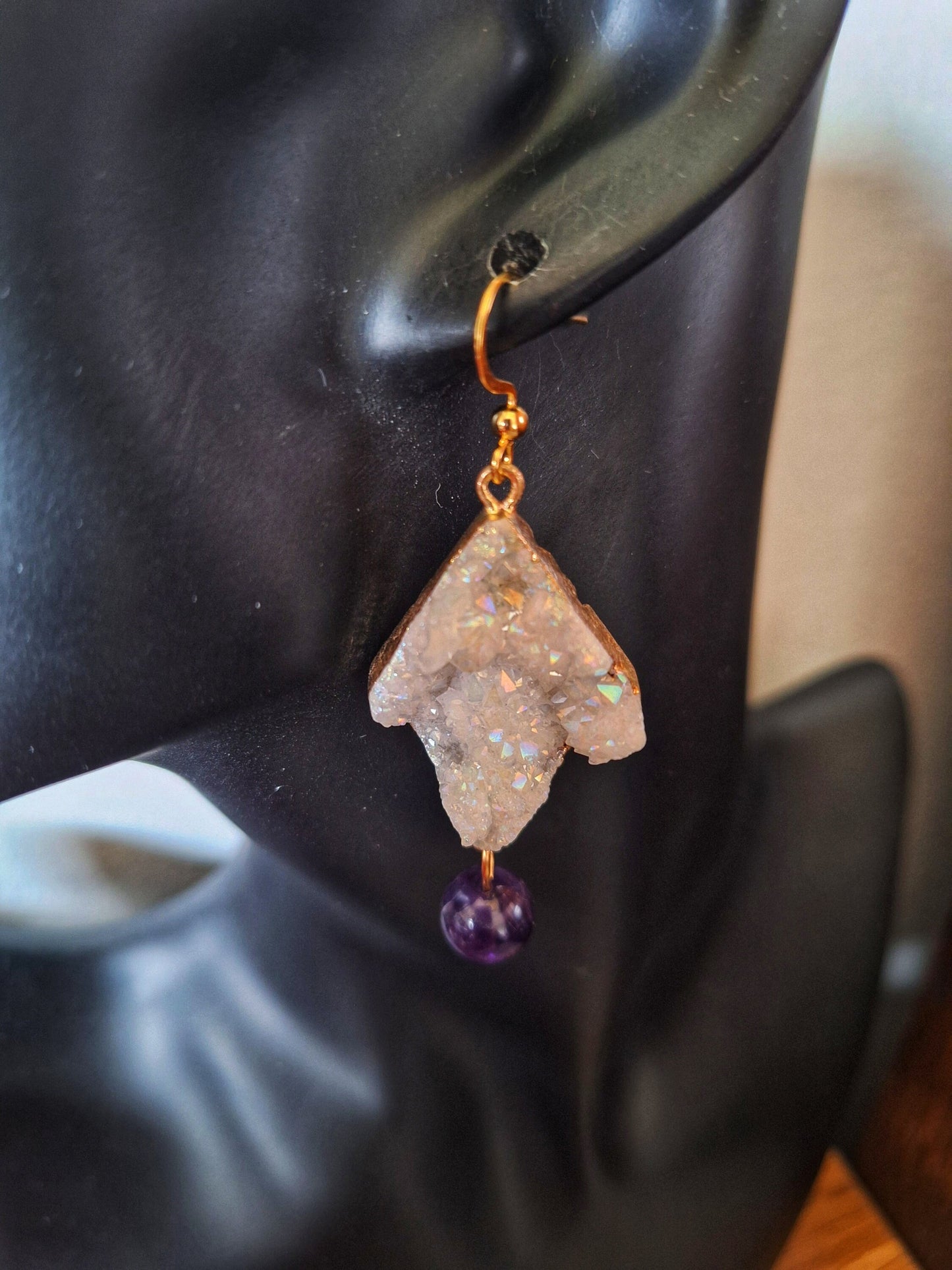 Aphrodite Quartz and Amethyst Earrings