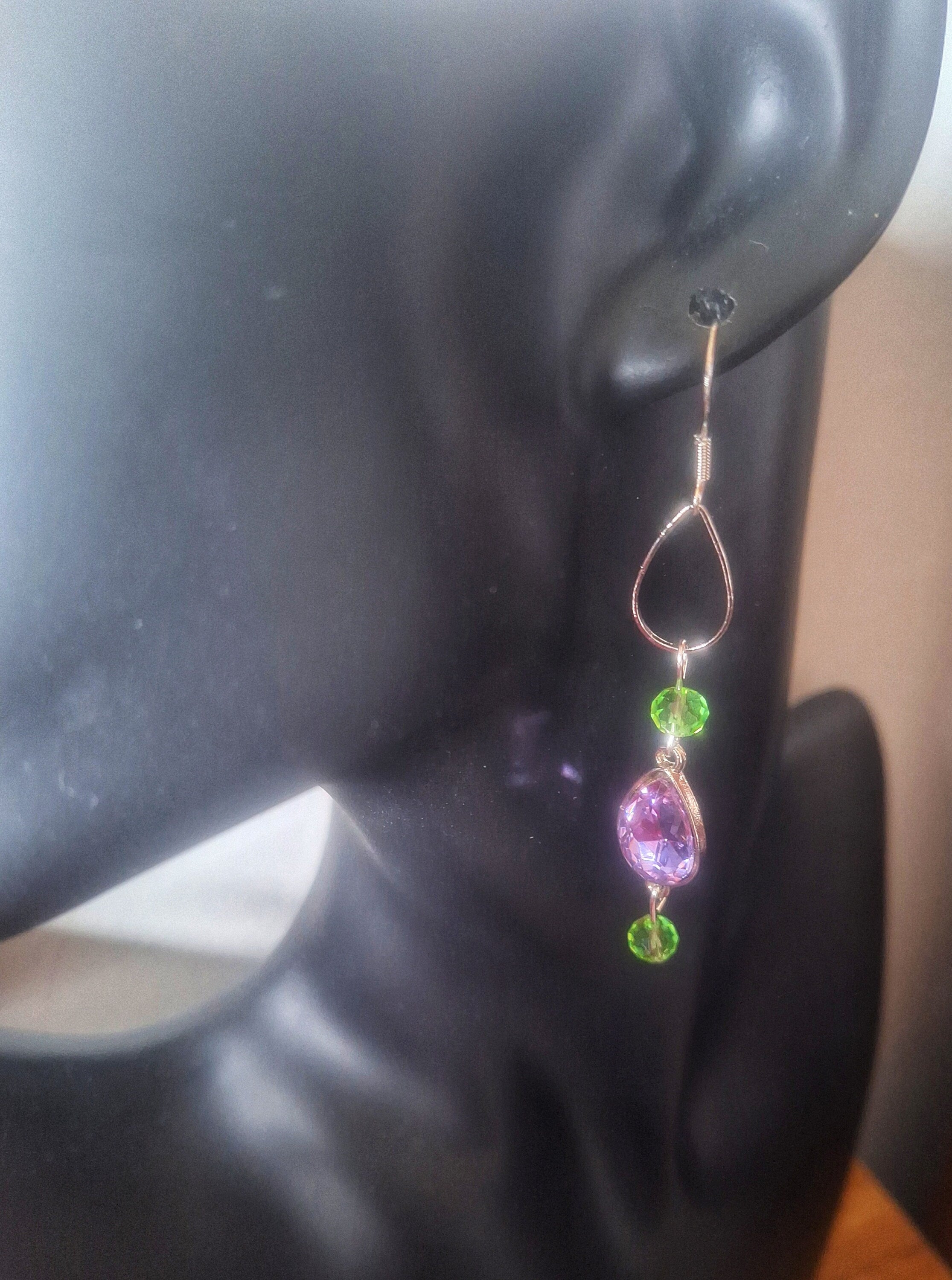 Penelope Purple and Green Sparkle Earrings