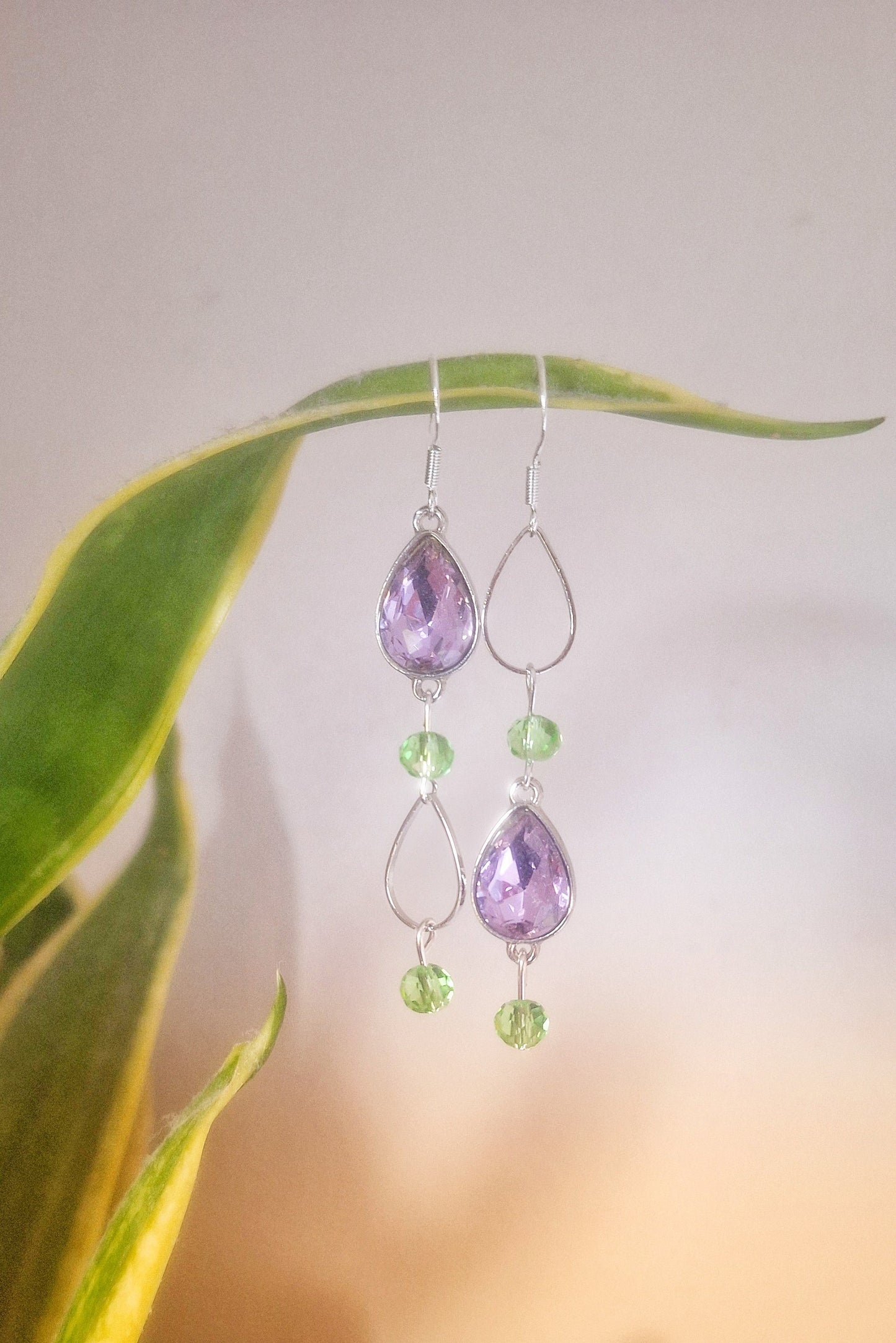 Penelope Purple and Green Sparkle Earrings