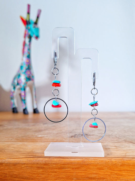 Kalinda Turquoise and Coral Earrings