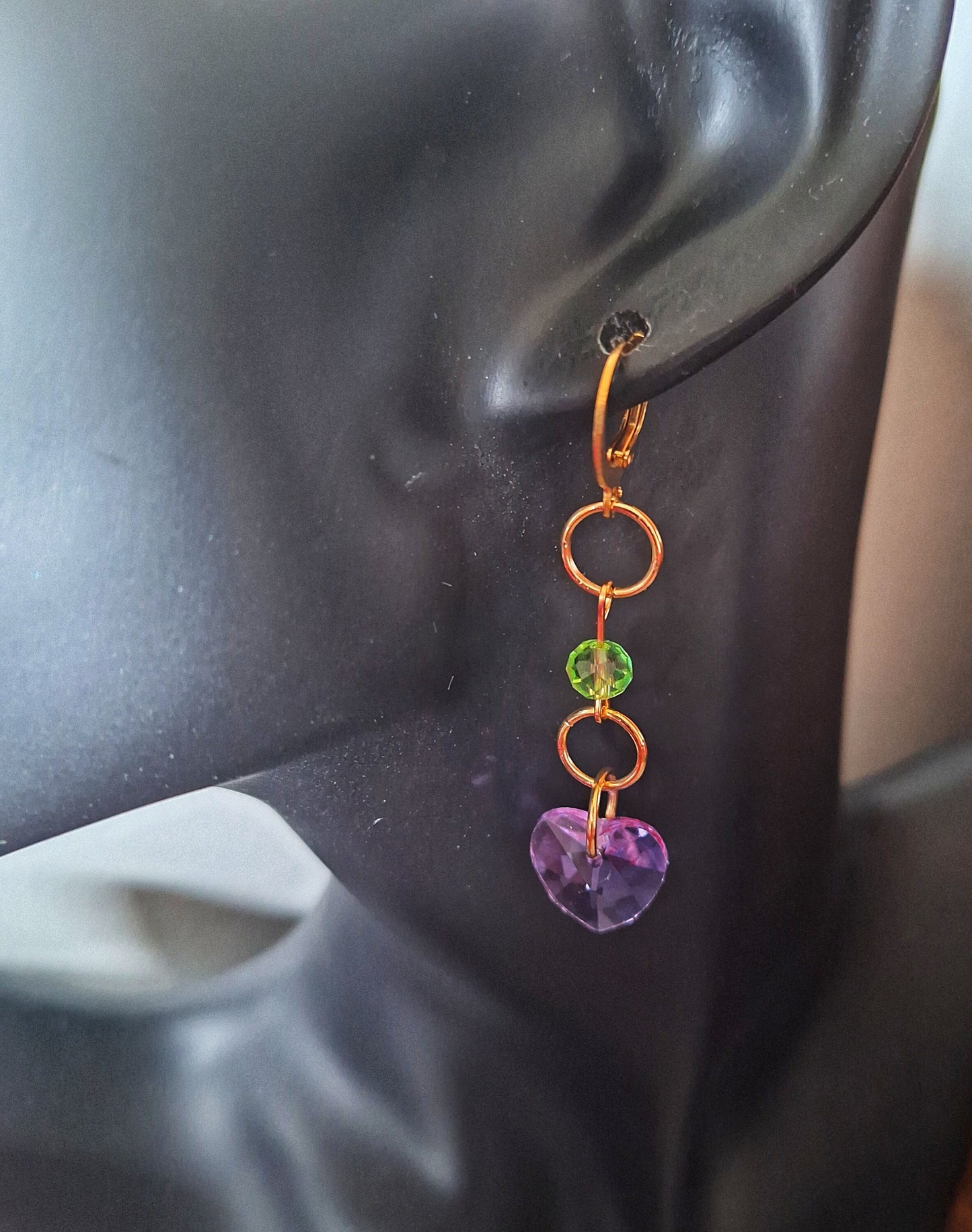 Evelyn Purple Heart Earrings