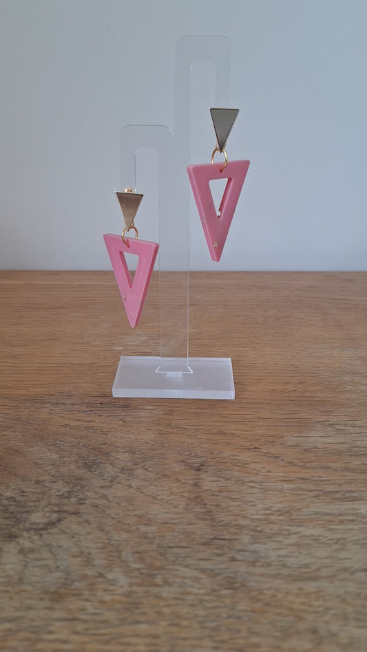Ashley Pink Triangle Earrings
