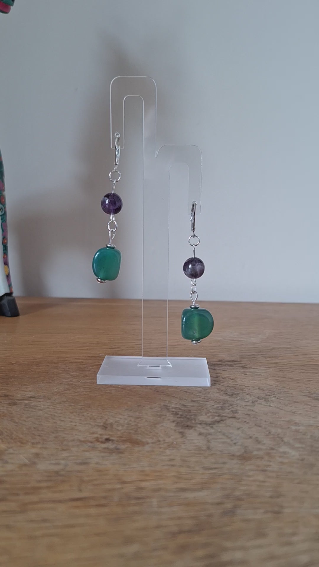 Zoe Amethyst and Green Quartz Earrings