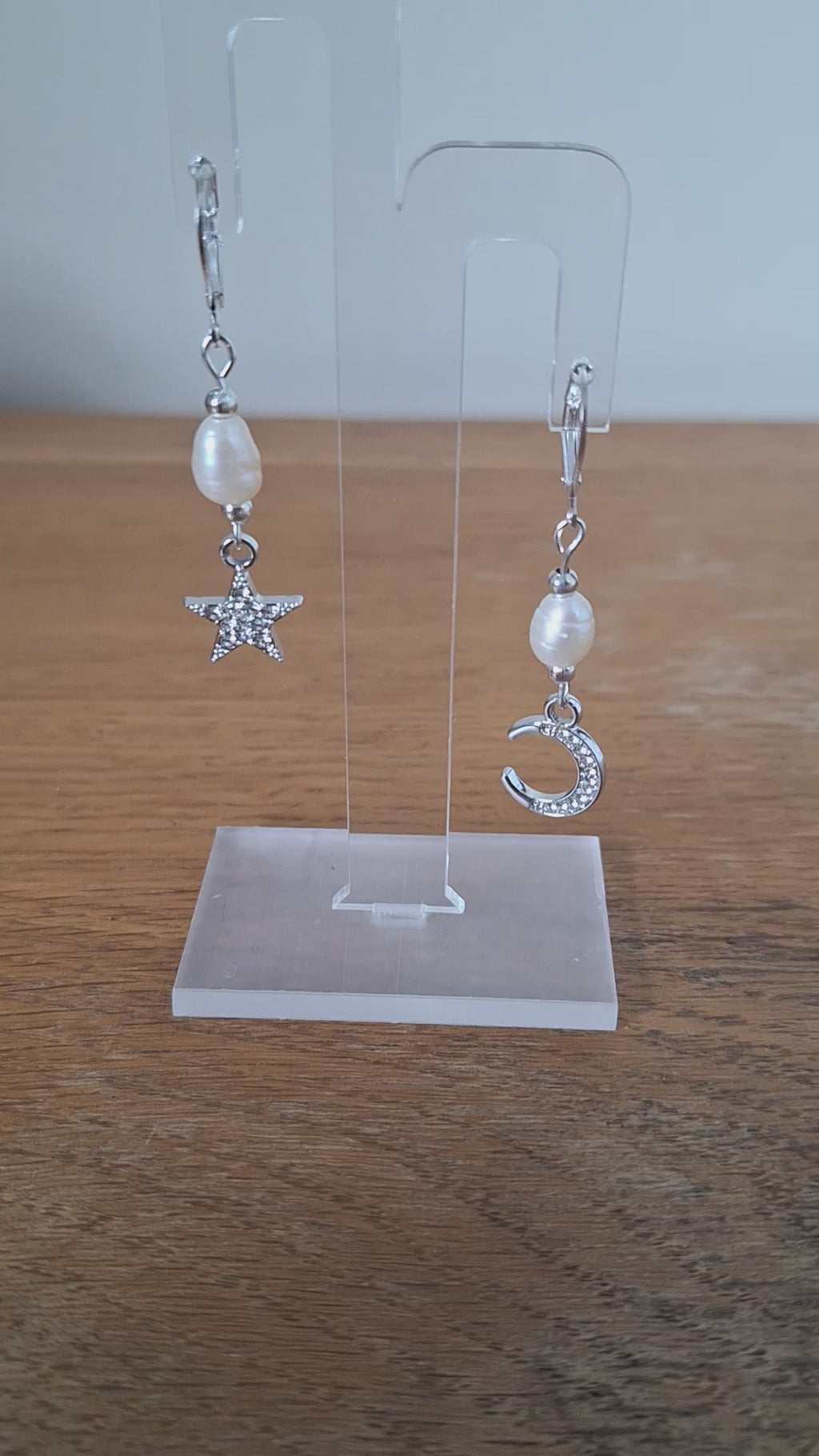Apollo Pearl Moon and Star Earrings