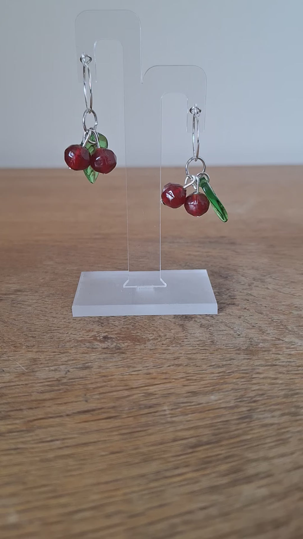 Cherry Red Hoops (Silver)