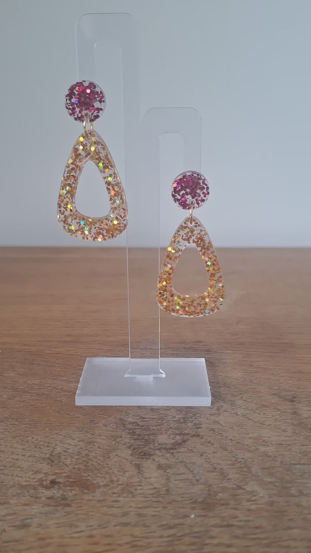 Tiffany Pink and Gold Earrings