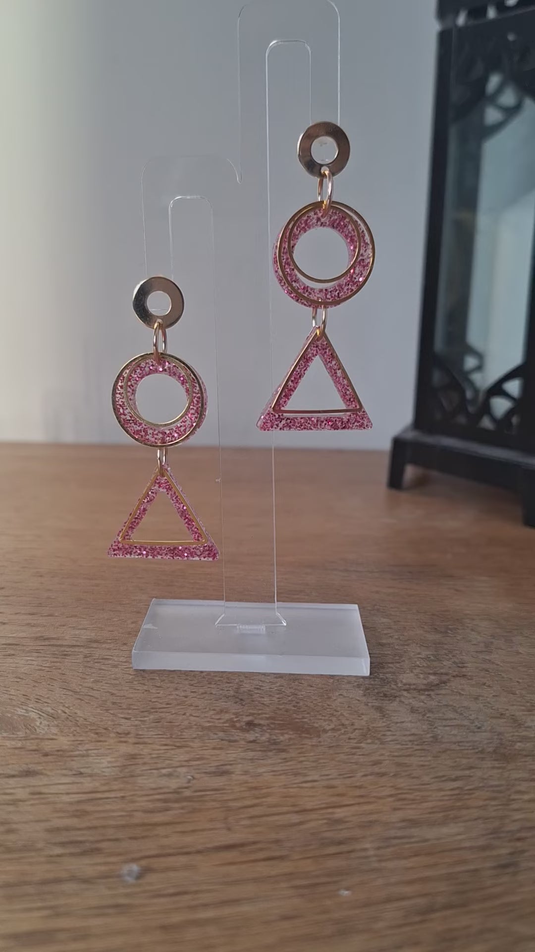 Pia Pink and Gold Earrings