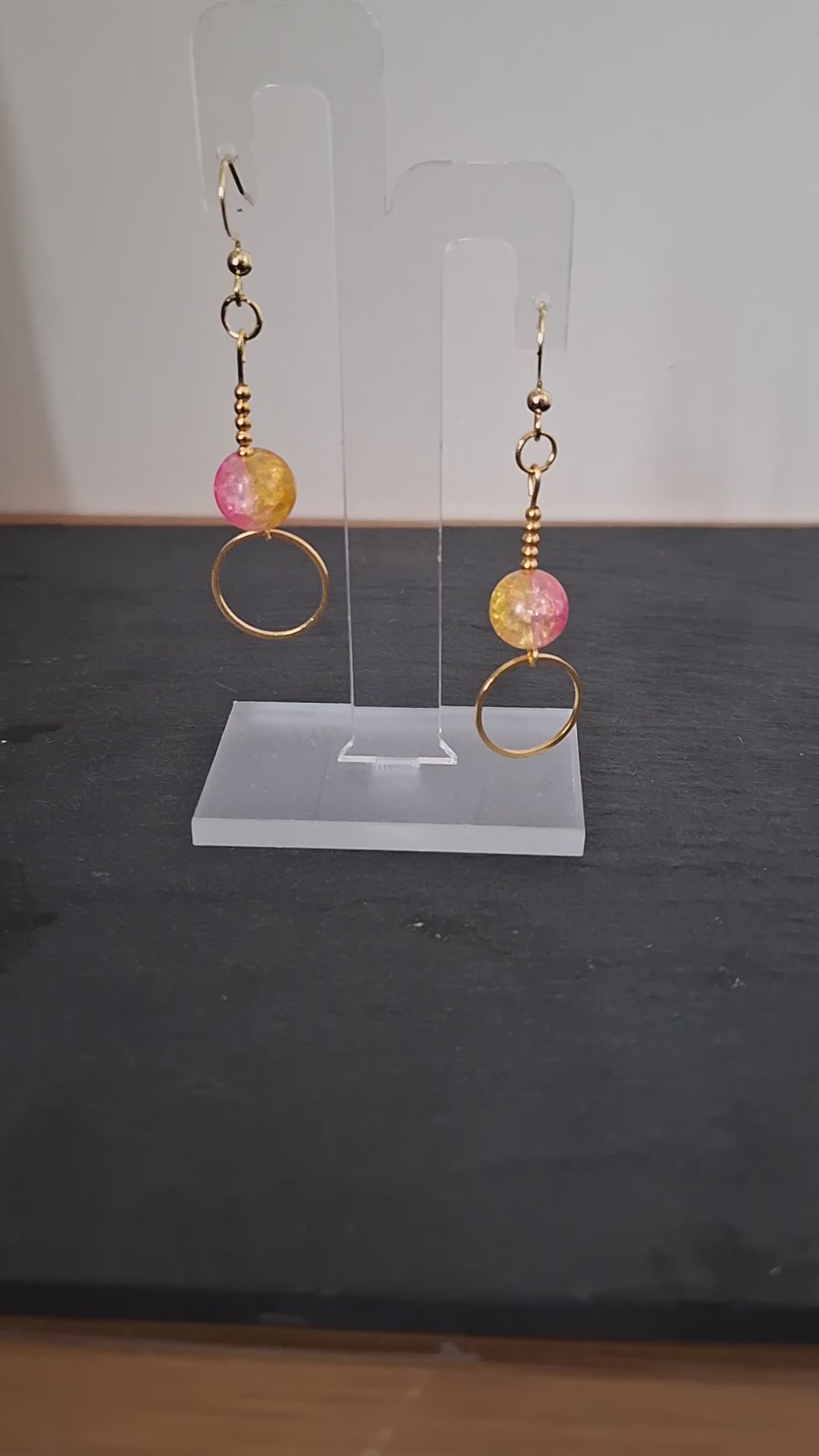 Gilda Pink and Yellow Earrings