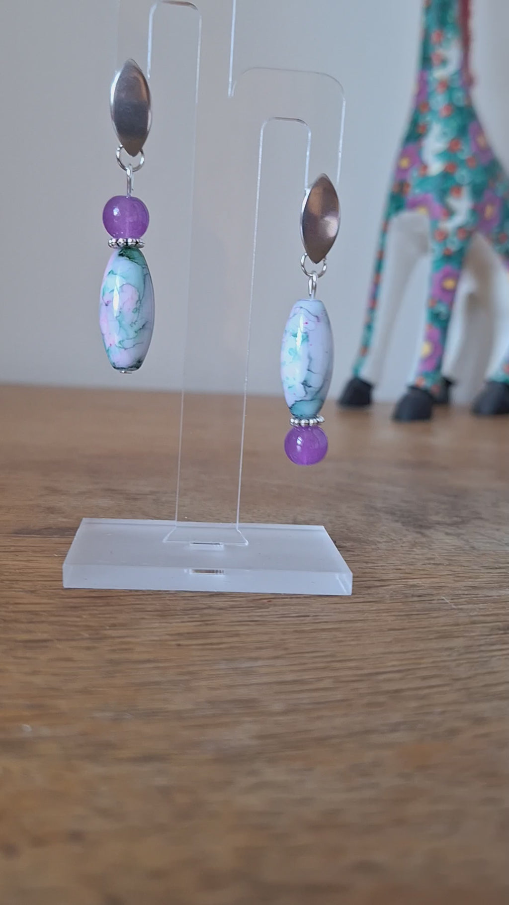 Lucy Green and Purple Earrings