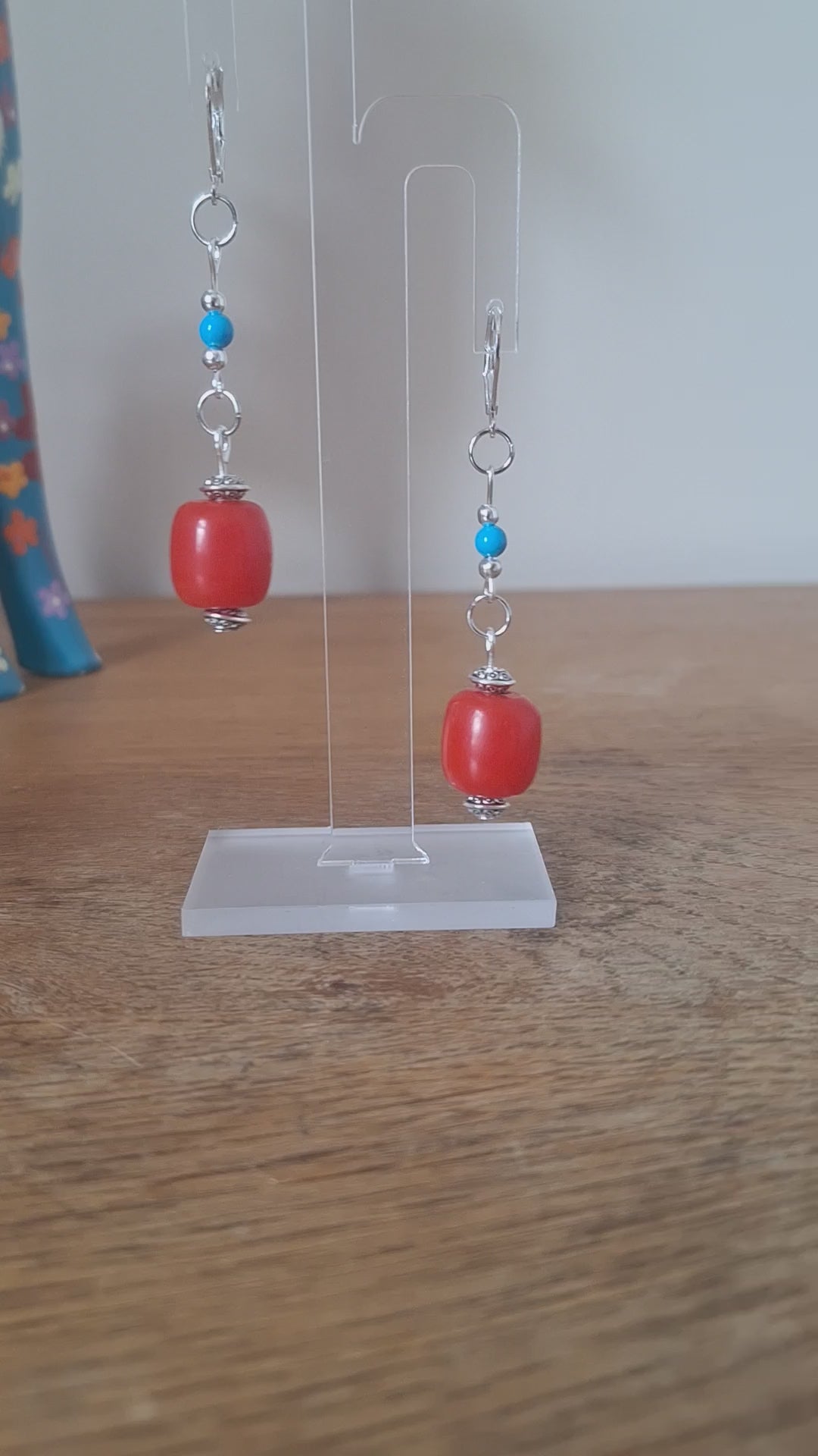 Joy Red and Blue Earrings