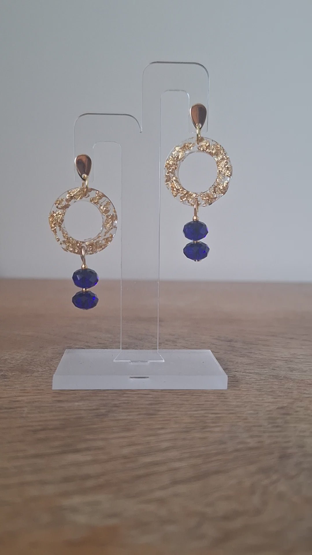Marina Blue and Gold Earrings