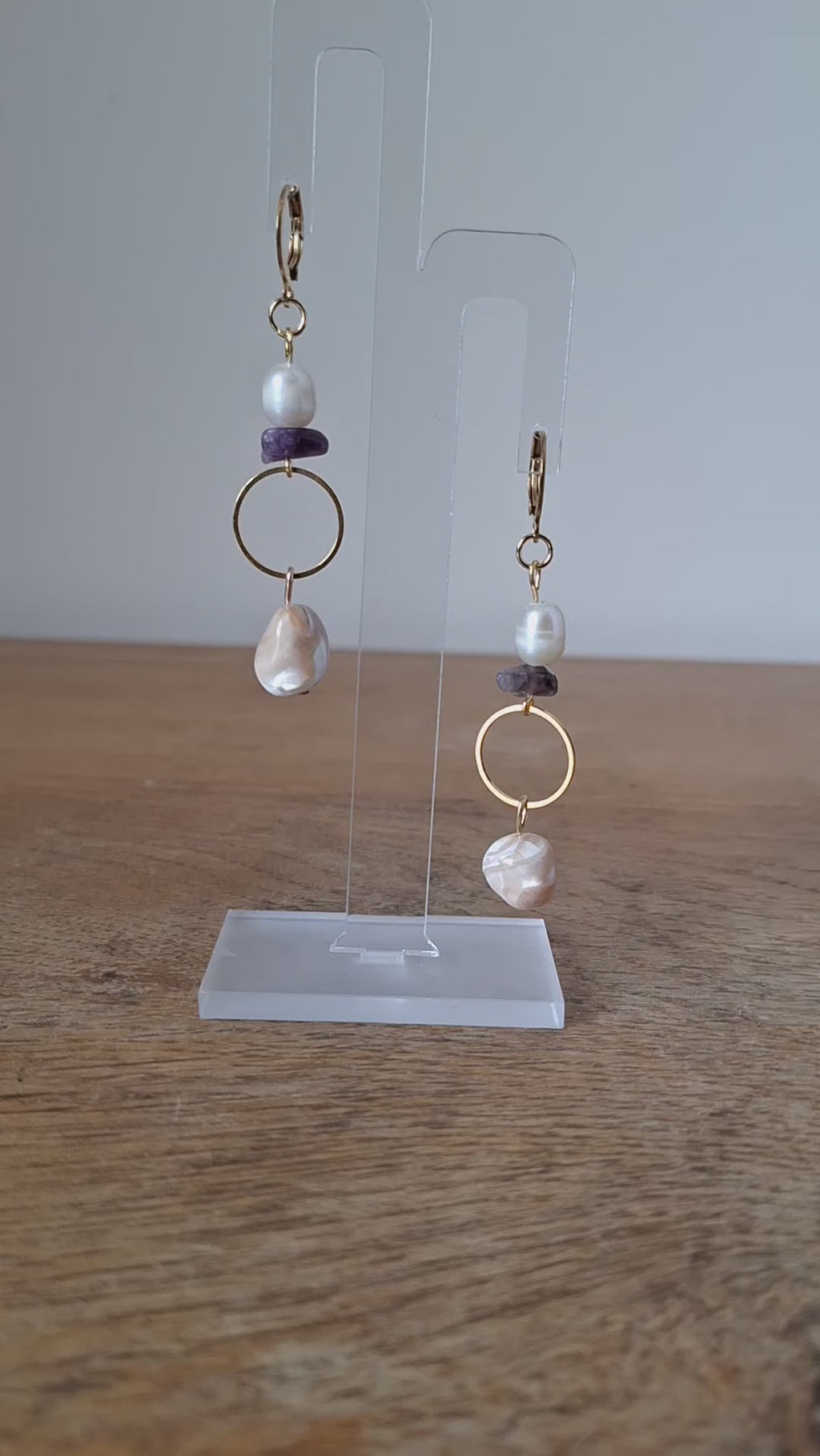 Claudia Pearl and Amethyst Earrings