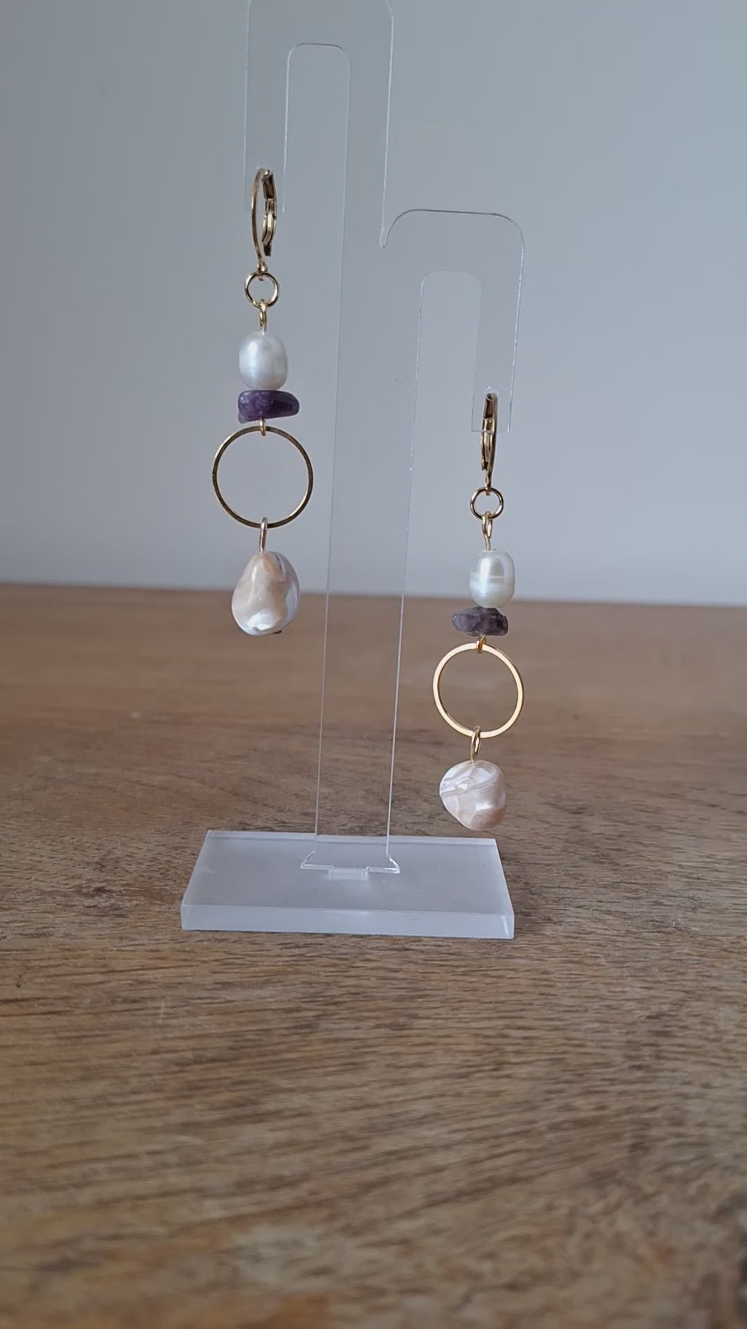 Claudia Pearl and Amethyst Earrings