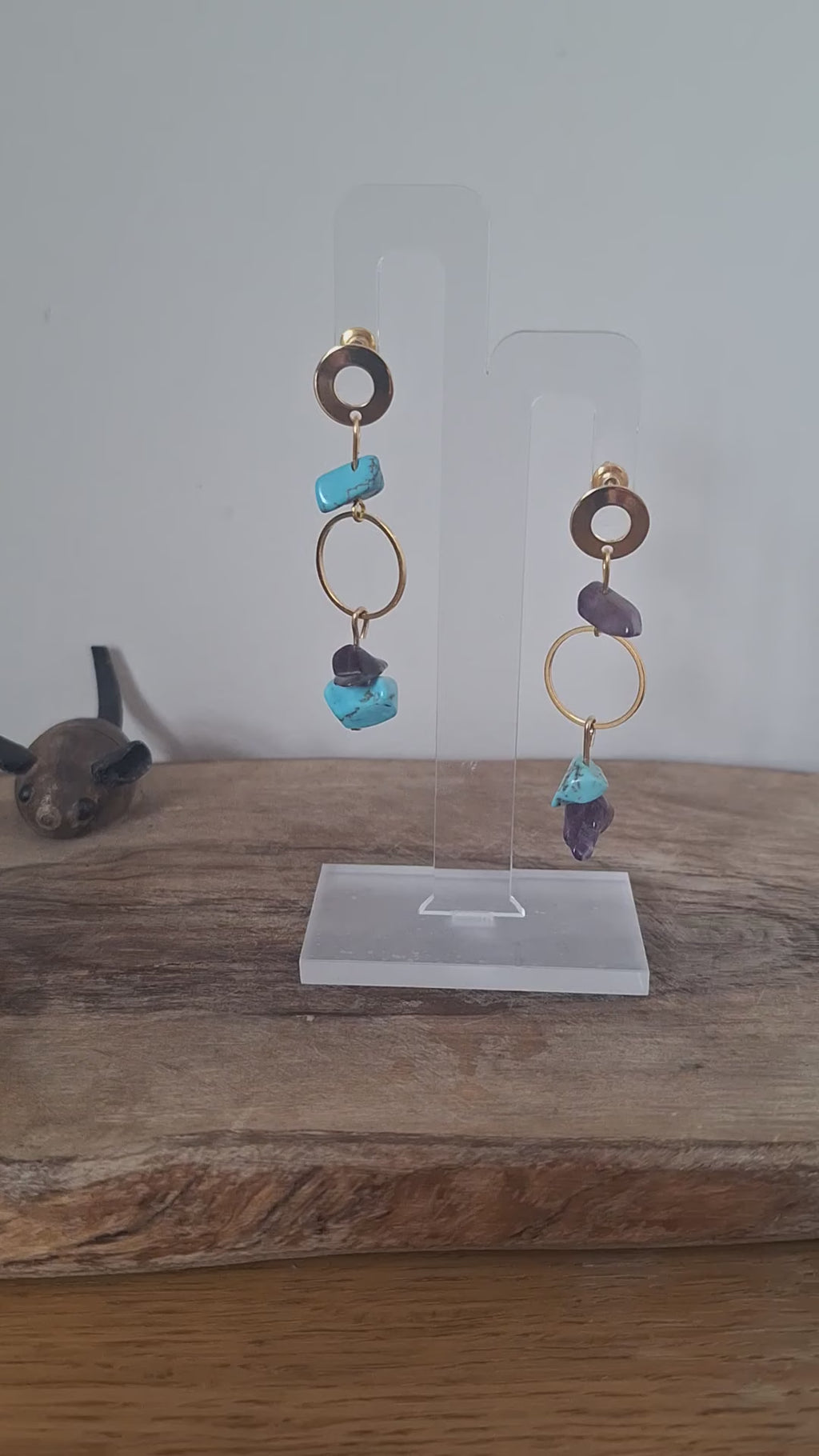 Tamara Turquoise and Amethyst Earrings