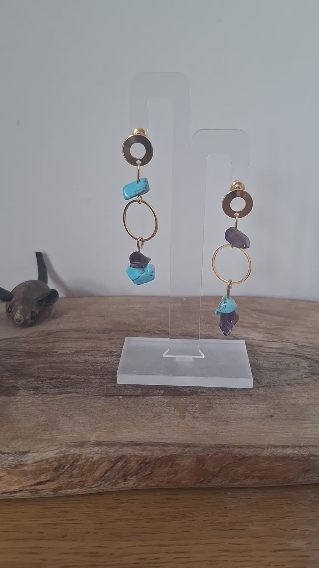 Tamara Turquoise and Amethyst Earrings